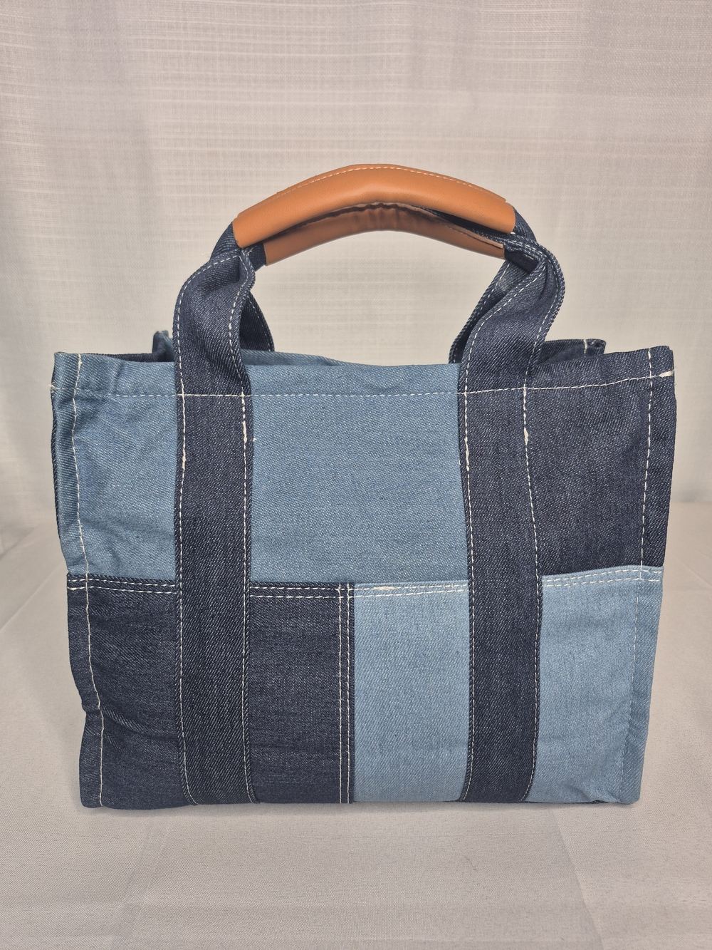 Fashion Patchwork Denim Tote Bag NWOT - Picture 4 of 12